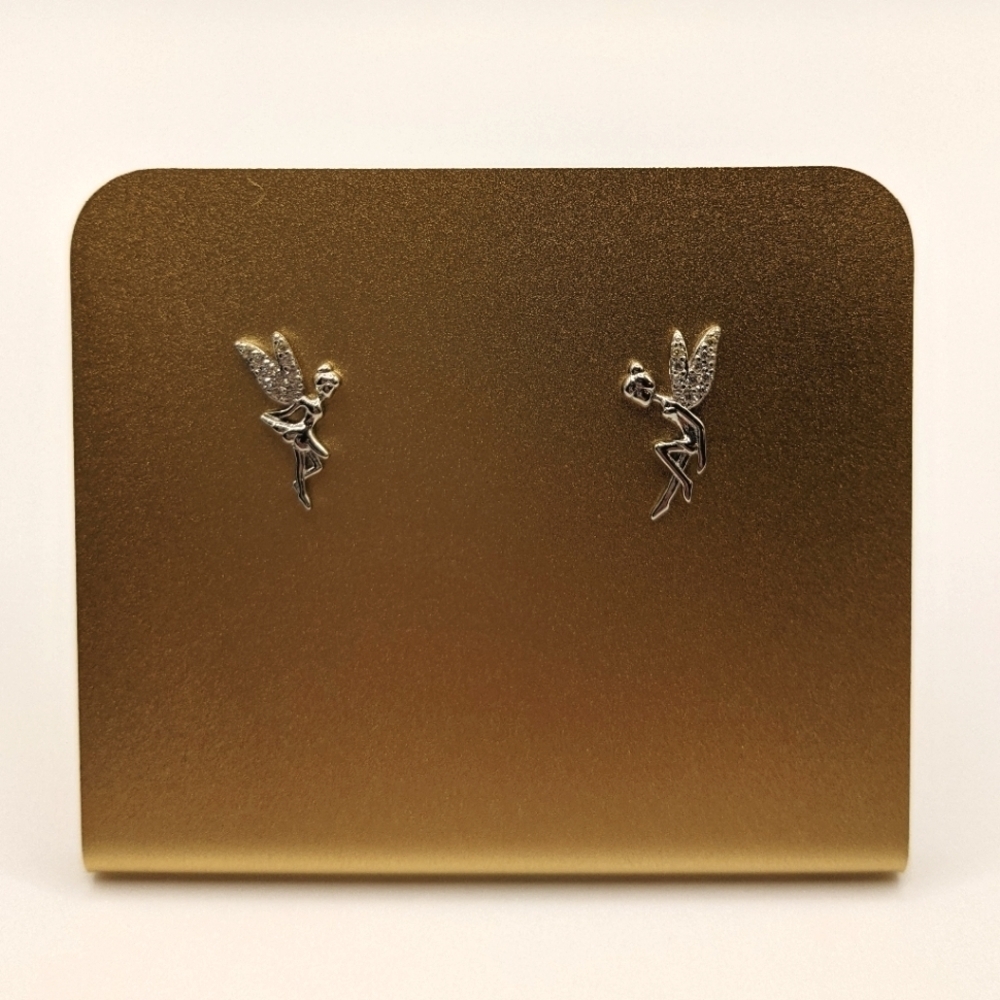 Fairy sterling silver asymmetrical stud earrings